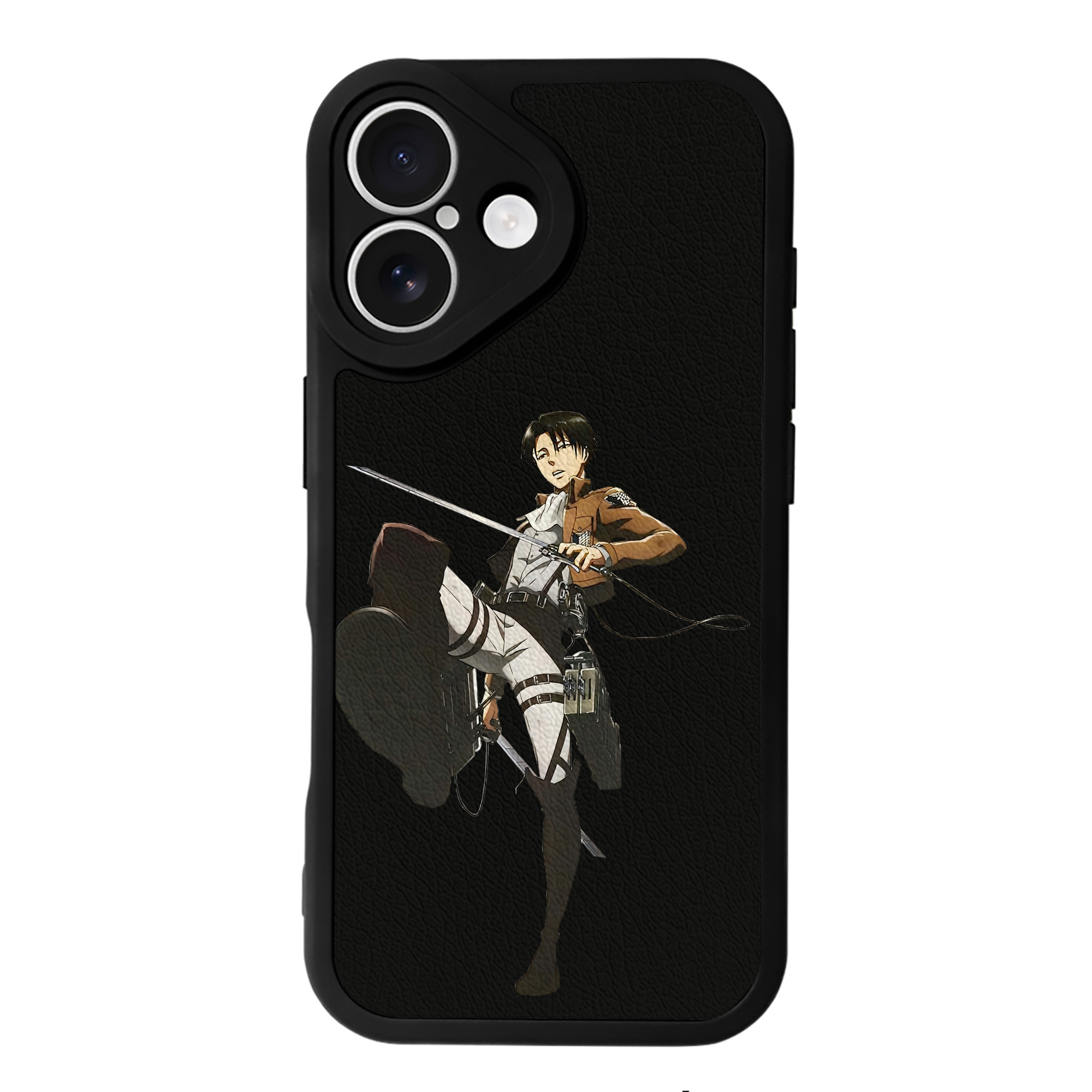 （画像用） 進撃の巨人 リヴァイ·アッカーマン Attack on Titan Levi Ackerman 【iPhone 16シリーズ対応】シリコンスマホケース（レザー調） 材質：シリコン